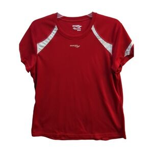 Saucony womens athletic t shirt top XL red mesh white accents